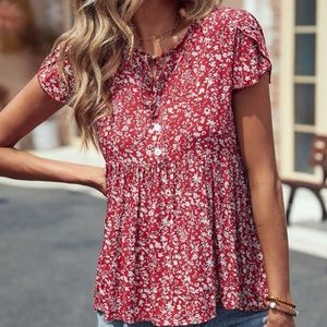 Bobo floral print peplum blouse